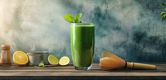 Matcha-Smoothie-mit-Besen
