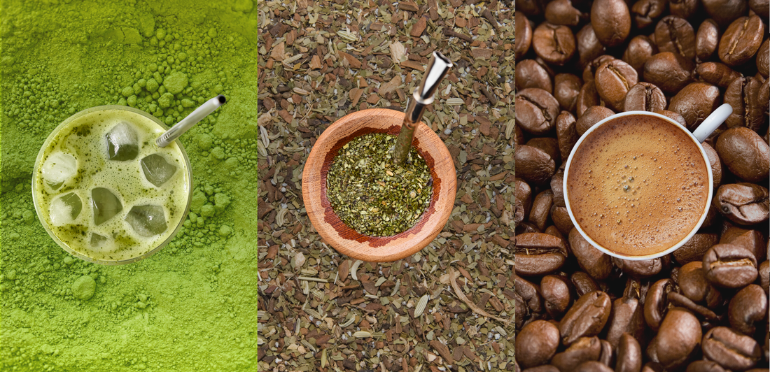 Koffein-Vergleich-Matcha-Mate-Kaffee