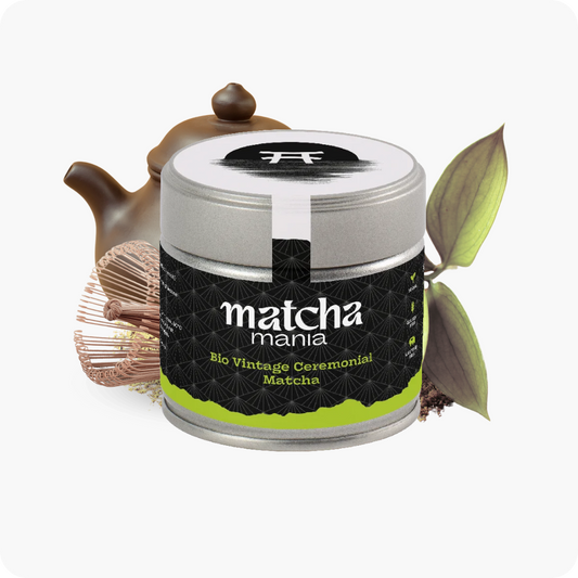 Bio Matcha Pulver in Dose mit Qualität Vintage Ceremonial